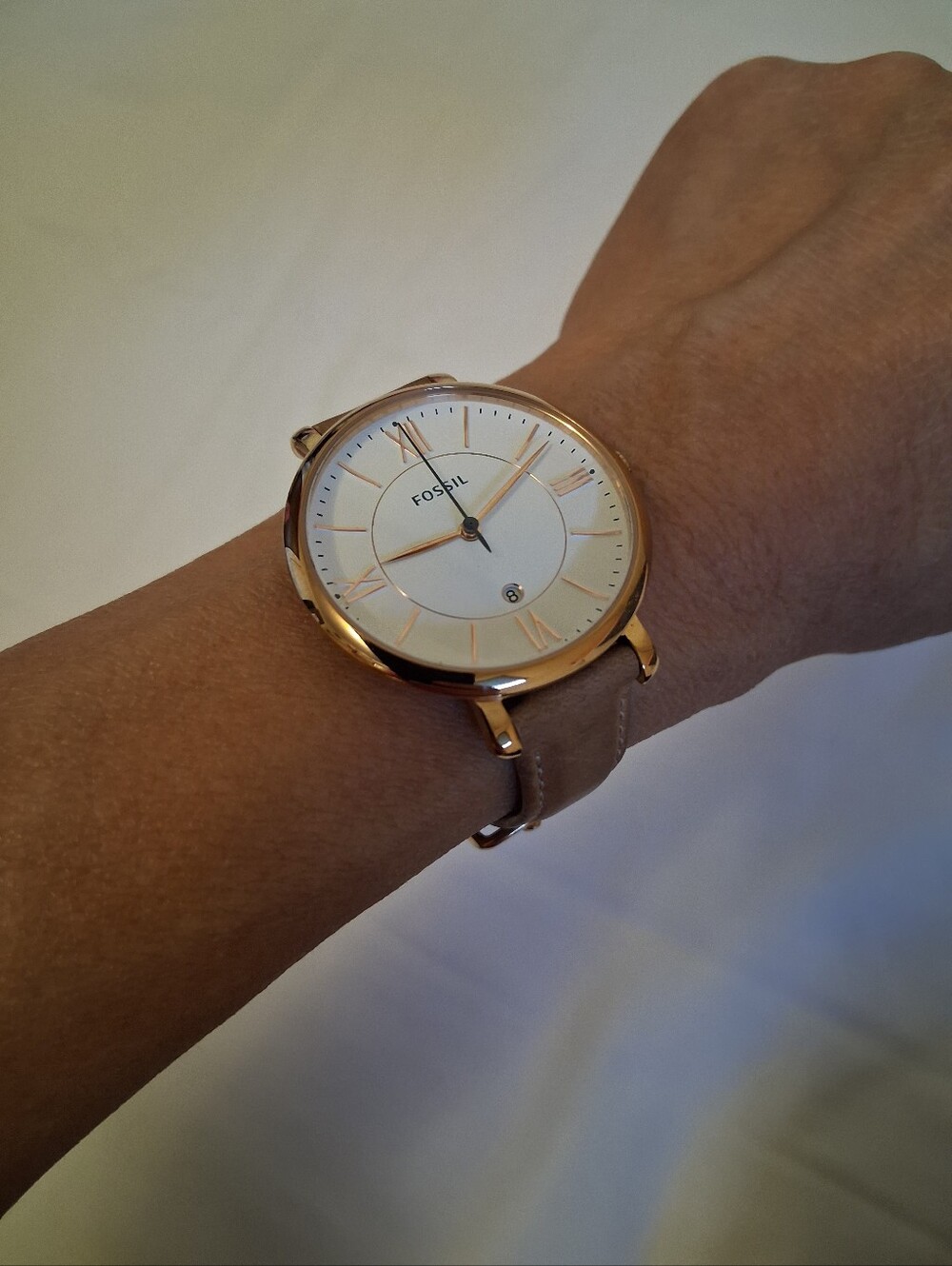 FOSSIL SLIM ROUND TAN LEATHER WATCH - Picture 11 of 11
